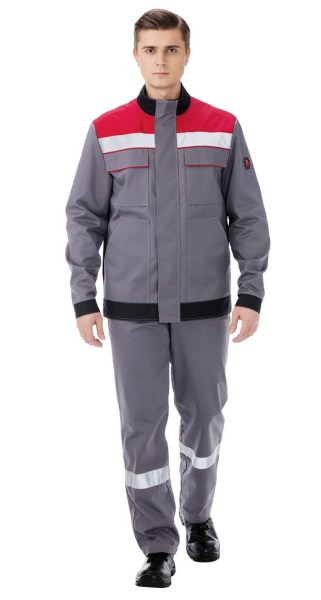 Костюм КАПЕР с БР (серый/черный/красный)