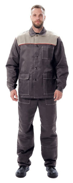 Костюм ДАМАСК с БР (т.серый/св.серый/красный)