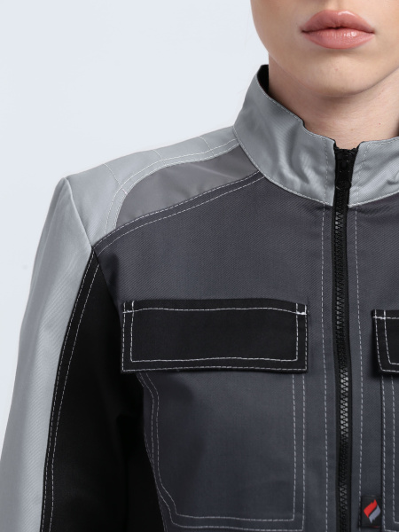 Костюм ВЕКТРОН-1 СОП У. женский с БР (т.серый/св.серый/черный)