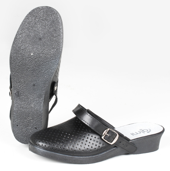 Сабо ЭМАНУЭЛА ПВХ ALMI 6802-00101 женские нат.кожа (черный)