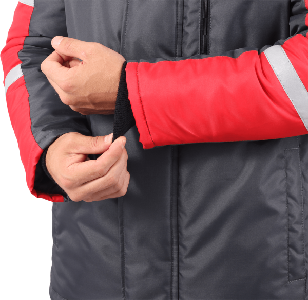 Костюм РОУД зимний с ПК (т.серый/красный)