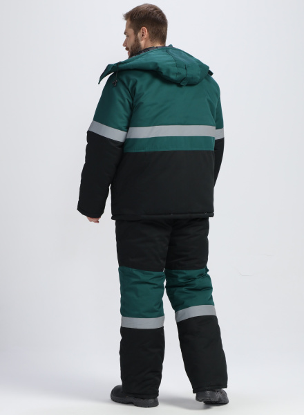 Костюм НОРДХАРД-2 СОП У. зимний с ПК (черный/т.зеленый)