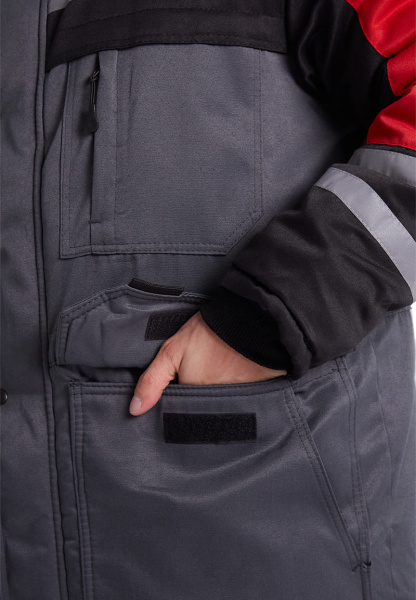 Костюм ЗИМНИК зимний с БР (т.серый/черный/красный)