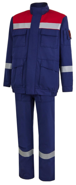 Костюм ЭНЕРГИЯ-АРАМИД тип АЛ-2 с БР (синий/красный)