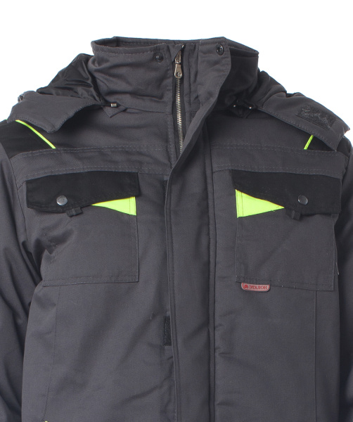 Костюм КОРВЕТ зимний с БР (т.серый/черный/лимон)