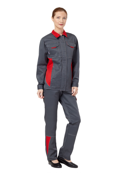 Костюм СТРАЙК женский с БР (серый/красный)