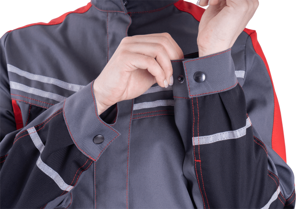 Куртка ХАЙ-ТЕК женская (серый/черный/красный)