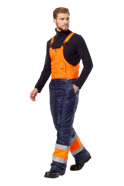 Костюм сигнальный зимний с ПК (оранжевый/синий)