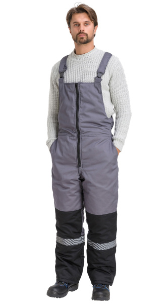 Полукомбинезон RONTA PL581 с СОП зимний (т.серый/красный/черный)