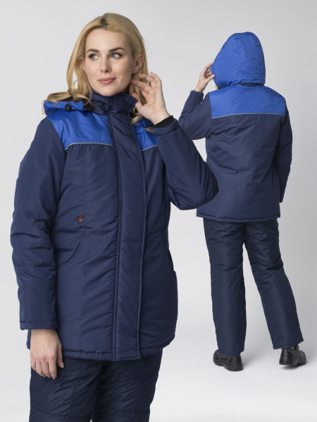 Куртка САКРИН зимняя женская (т.синий/васильковый)