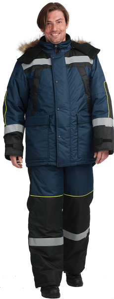 Костюм УРАГАН зимний с ПК (т.синий/черный)