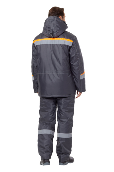 Костюм КОМФОРТ зимний с ПК (т.серый/оранжевый)