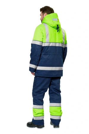 Костюм ИЛИОН зимний сигнальный с БР (т.синий/желтый)
