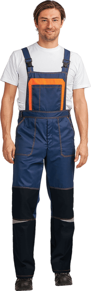 Костюм КМ-10 ЛЮКС с ПК (т.синий/оранжевый)