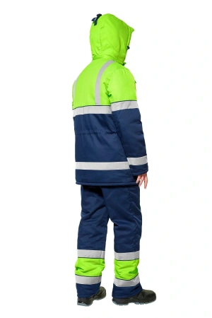 Костюм ИЛИОН зимний сигнальный с БР (т.синий/желтый)