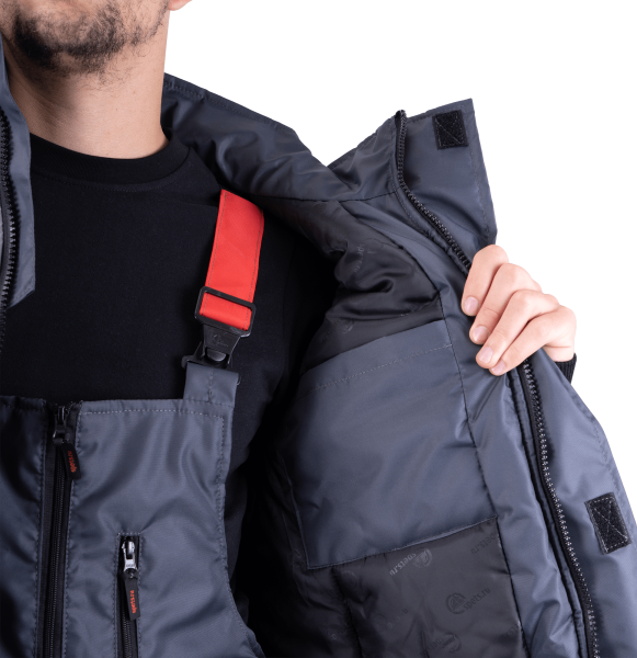 Куртка РОУД зимняя (т.серый/красный)