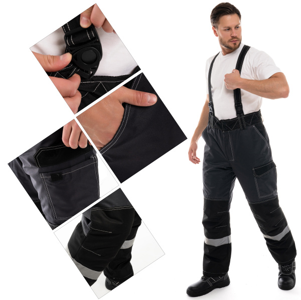 Костюм ЮКОН-МЕМБРАНА зимний с БР (т. серый/черный/красный)