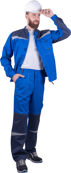 Костюм КМ-10 ЛЮКС летний с БР (василек/т.синий)