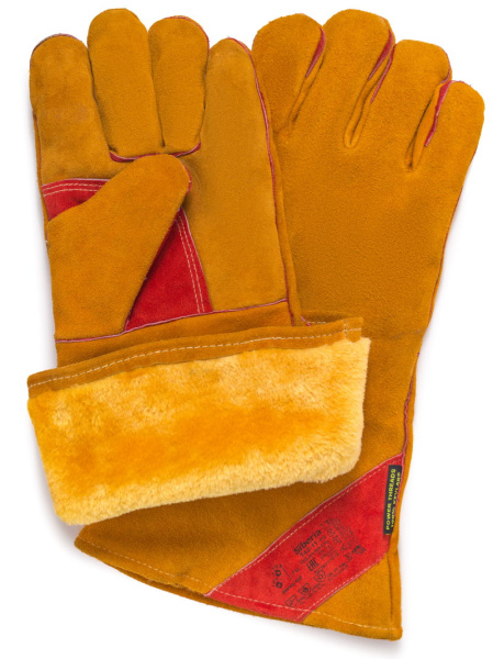 Краги SIBERIA Т9-11-ru RL5 зимние спилковые (оранжевый/красный)