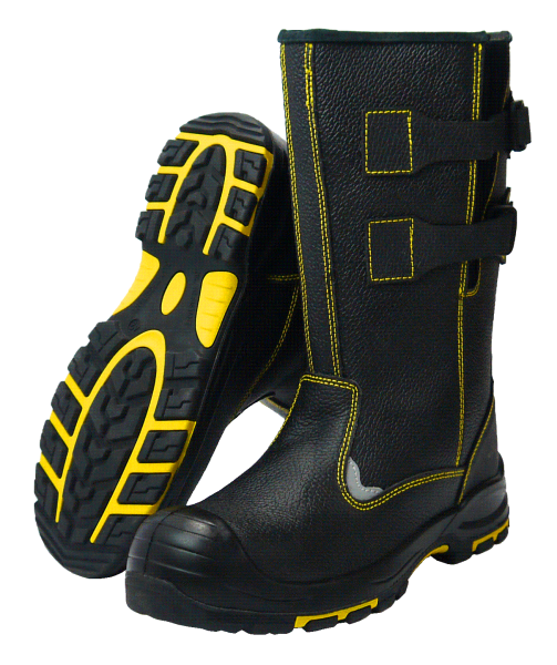 Сапоги ЛИГА ПУ/Нитрил шерст.мех с ПП и КС (черный/желтый)