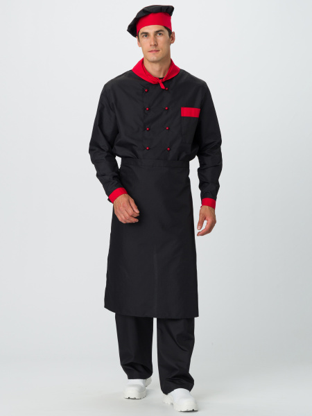 Костюм повара СУ-ШЕФ (черный/красный)