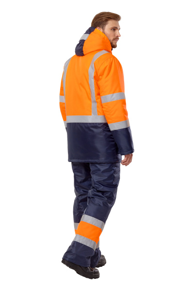 Костюм сигнальный зимний с ПК (оранжевый/синий)
