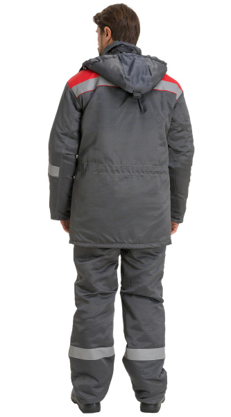 Куртка RONTA KR241 зимняя (т.серый/красный)