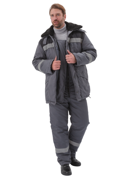 Костюм ВЬЮГА зимний с ПК (т.серый/чёрный)