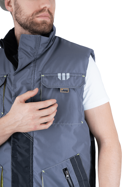 Жилет ЭДВАНС зимний (серый/т.серый/лимонный)