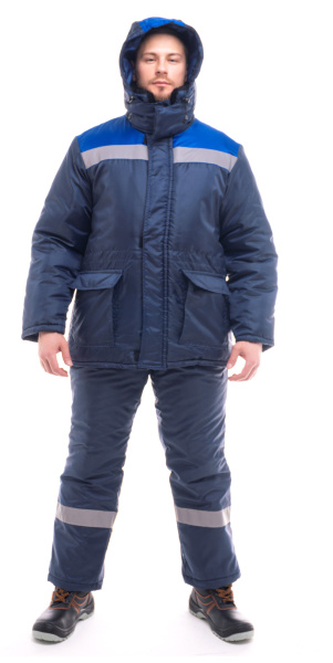 Костюм СТАНДАРТ ОКСФОРД зимний с СОП с ПК (т.синий/васильковый)