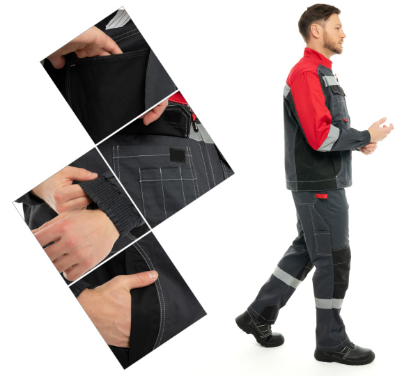 Костюм ФОРМУЛА КОТТОН ФП2 с ПК (т.серый/красный/черный)