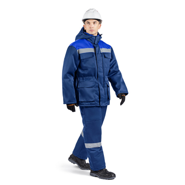 Костюм БУРЯ-СП СОП с ПК 3кл.защиты утепленый (т.синий/васильковый)