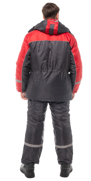 Костюм БАЛТИКА зимний с ПК (т.серый/красный)