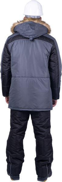 Куртка СКАНДИНАВИЯ ЛЮКС зимняя (серый/чёрный)