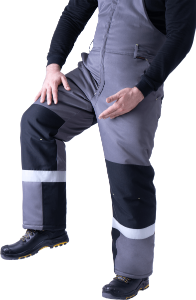 Костюм ЛОГЕР ПРОТЕКТ зимний с ПК (серый/черный/лимонный)