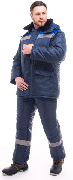 Костюм СТАНДАРТ ОКСФОРД зимний с СОП с ПК (т.синий/васильковый)