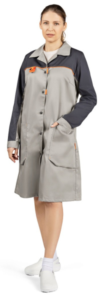 Халат ДОН женский (св.серый/т.серый/оранжевый)