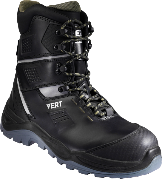 Ботинки VERT ПУ/ТПУ высокий берец кожаные с КП и КС (черный)