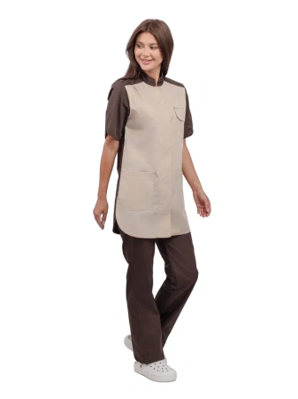 Костюм ОКТАВА женский с БР (коричневый/бежевый)