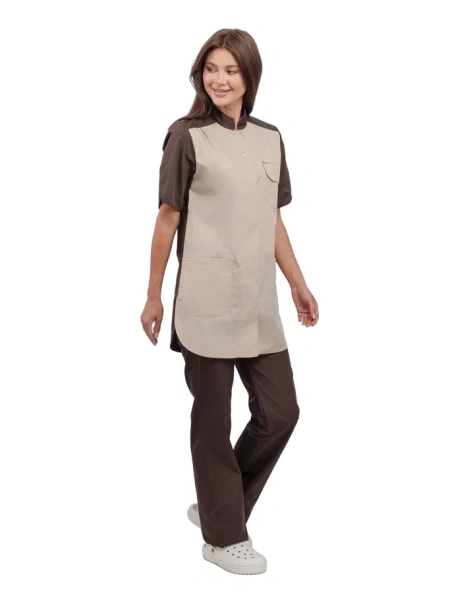 Костюм ОКТАВА женский с БР (коричневый/бежевый)