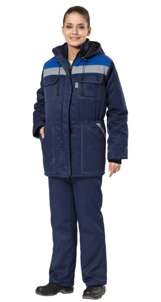 Костюм БРИГАДА женский зимний с БР (т.синий/васильковый)