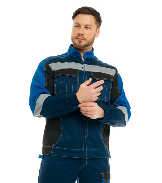 Костюм ФОРМУЛА КОТТОН ФП2 с ПК (т.синий/чёрный/василёк)