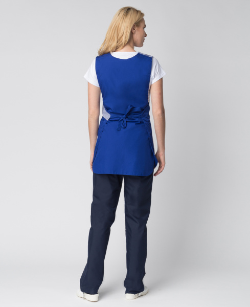 Фартук-сарафан УТРО (васильковый/полоска)