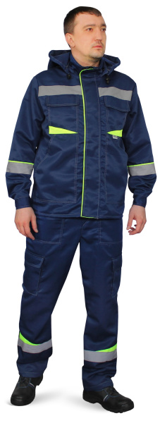 Костюм ГРАНЬ с капюшоном с ПК (синий)