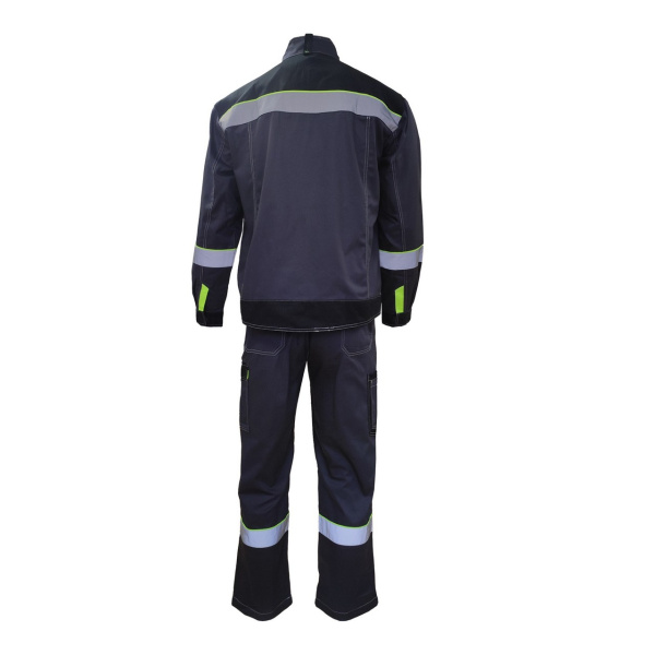 Костюм КОРВЕТ КОТТОН КП2 с КП (т.серый/черный/лимон)