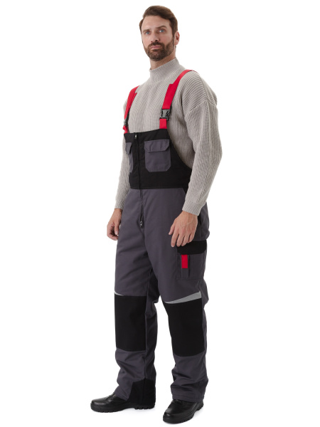 Костюм ВЕКТОР зимний с ПК (т.серый/черный/красный)