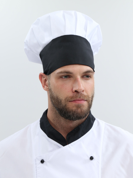 Костюм повара ШОКОЛАД с коротким рукавом (черный/белый)