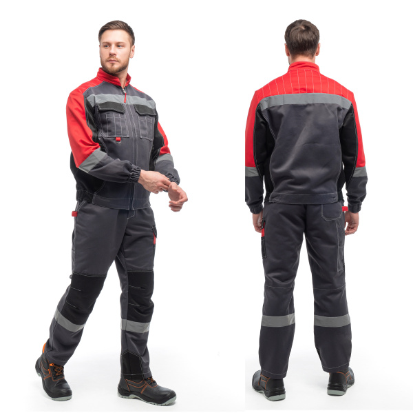 Костюм ФОРМУЛА с СОП с ПК (т.серый/красный/черный)