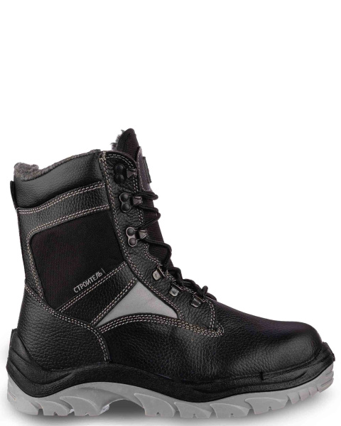 Ботинки СТРОИТЕЛЬ ПУ/ТПУ иск. мех с МП (черный)
