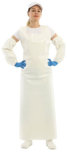 Фартук ЛАРИСАН цельнокроеный ПУ облегченный 83x50см (белый)